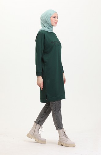 Bedrukt Sweatshirt 0540-05 Smaragdgroen 0540-05