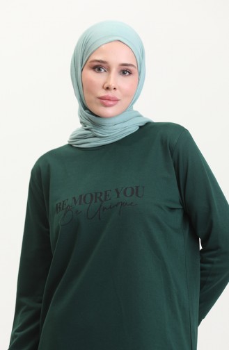 Bedrukt Sweatshirt 0540-05 Smaragdgroen 0540-05