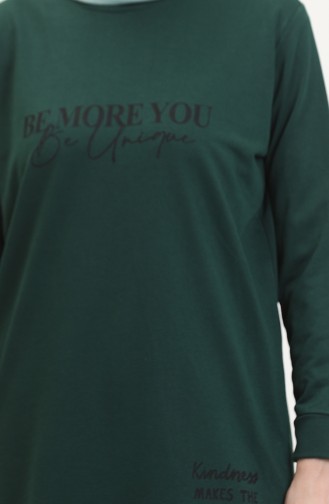 Bedrukt Sweatshirt 0540-05 Smaragdgroen 0540-05