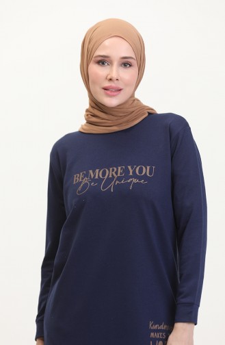 Sweatshirt Met Print 0540-06 Marineblauw 0540-06