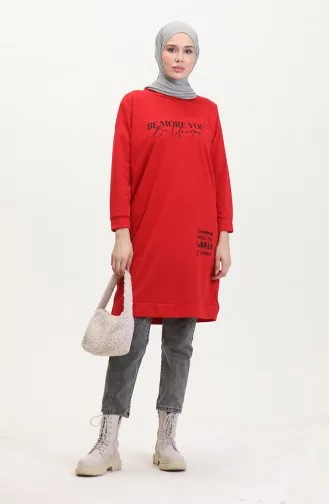 Sweatshirt Met Print 0540-10 Rood 0540-10