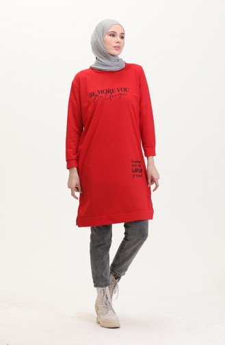 Printed Sweatshirt 0540-10 Red 0540-10