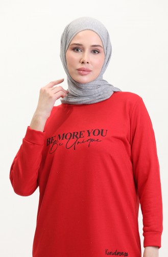 Printed Sweatshirt 0540-10 Red 0540-10