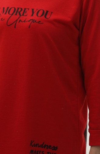 Printed Sweatshirt 0540-10 Red 0540-10