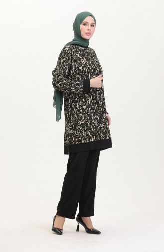 Tunika-Hose Doppelanzug 0542-01 Khaki Schwarz 0542-01