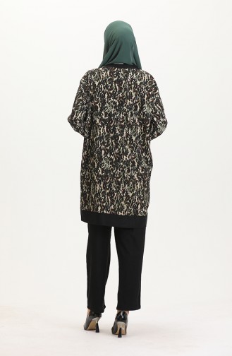 Tunika-Hose Doppelanzug 0542-01 Khaki Schwarz 0542-01