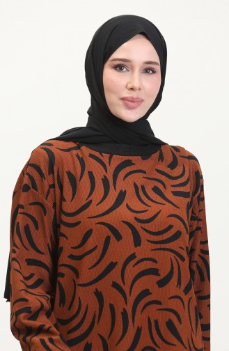 Tunik Pantolon İkili Takım 0545-01 Kahverengi