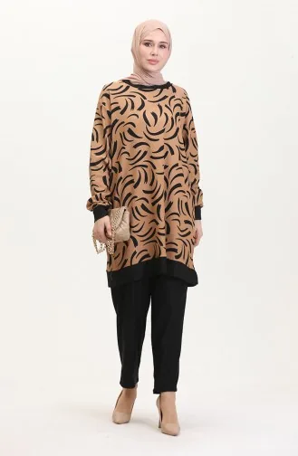 Tunik Pantolon İkili Takım 0545-03 Sütlü kahve