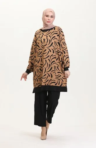 Tunik Pantolon İkili Takım 0545-03 Sütlü kahve
