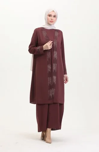 Ensemble Deux Pièces Robe Gilet Grande Taille 6140-01 Carreau 6140-01