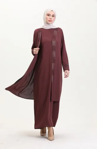 Ensemble Deux Pièces Robe Gilet Grande Taille 6140-01 Carreau 6140-01