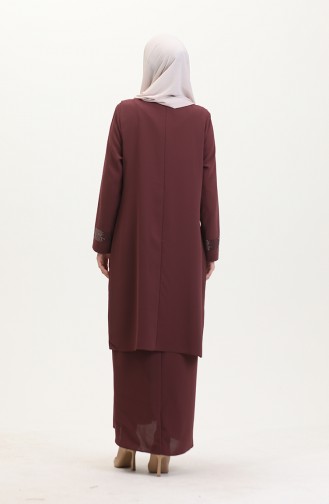 Ensemble Deux Pièces Robe Gilet Grande Taille 6140-01 Carreau 6140-01