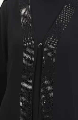 Büyük Beden Elbise Yelek İkili Takım 6140-03 Siyah