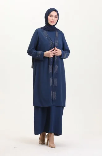 Ensemble Deux Pièces Robe Gilet Grande Taille 6140-05 Indigo 6140-05