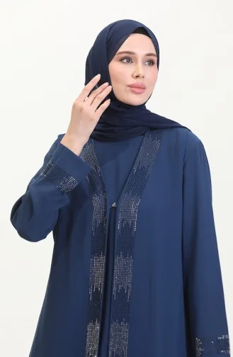 Ensemble Deux Pièces Robe Gilet Grande Taille 6140-05 Indigo 6140-05