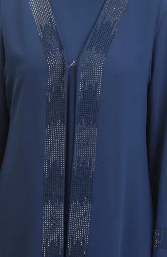 Ensemble Deux Pièces Robe Gilet Grande Taille 6140-05 Indigo 6140-05