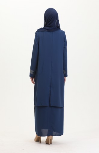 Ensemble Deux Pièces Robe Gilet Grande Taille 6140-05 Indigo 6140-05