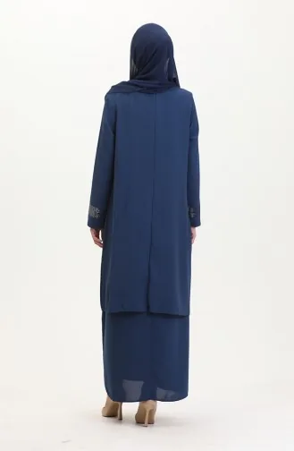 Ensemble Deux Pièces Robe Gilet Grande Taille 6140-05 Indigo 6140-05
