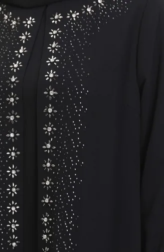 طقم مزدوج مرصع بالأحجار 6200-02 لون أسود 6200-02