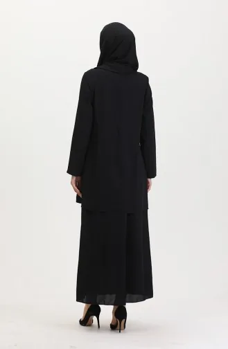 طقم مزدوج مرصع بالأحجار 6200-02 لون أسود 6200-02