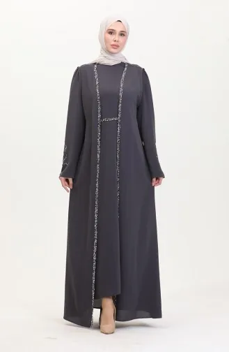 Großer Steinkleid-Weste-Doppelanzug 6216-01 Grau 6216-01