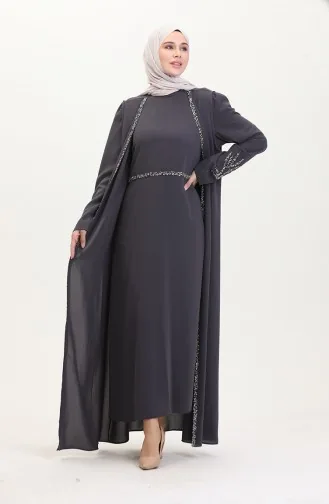 Großer Steinkleid-Weste-Doppelanzug 6216-01 Grau 6216-01