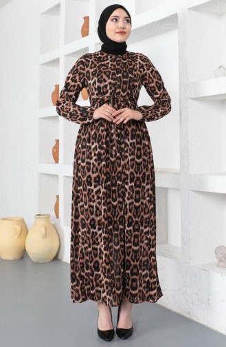 Leopard Print Dress 0700-01 Brown 0700-01