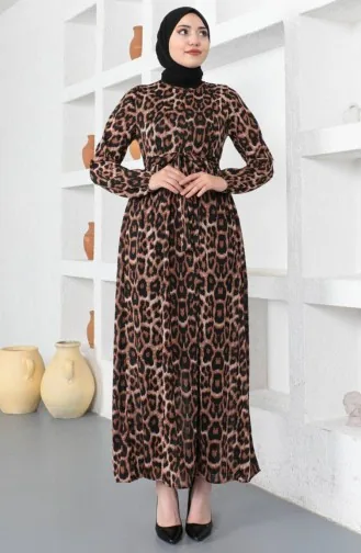 Jurk Met Luipaardpatroon 0700-01 Bruin 0700-01