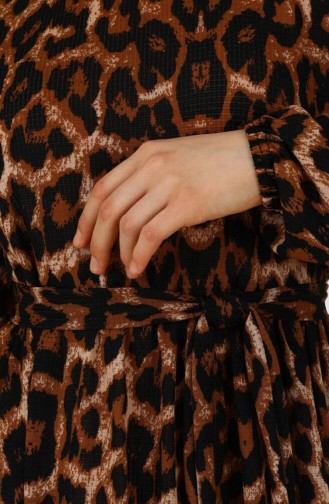 Leopard Print Dress 0700-01 Brown 0700-01