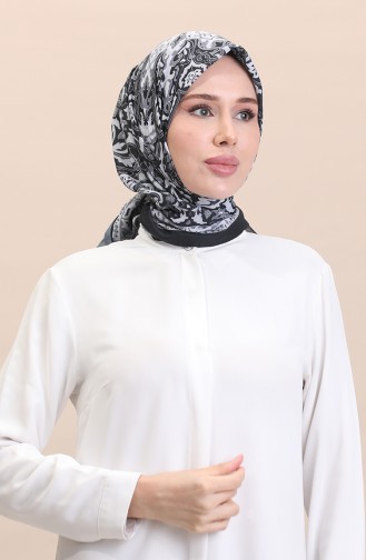 إيشارب سوفت منقوش 90180-05 أسود رمادي 90180-05