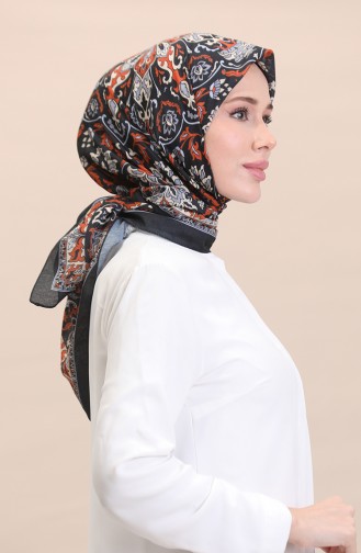 Ethnic Pattern Soft Scarf 90180-08 Black Brick 90180-08
