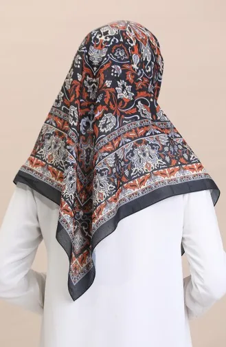 إيشارب سوفت منقوش 90180-08 أسود قرميدي 90180-08