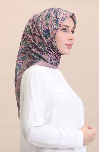 Etnik Desen Soft Eşarp 90180-09 Gül Kurusu