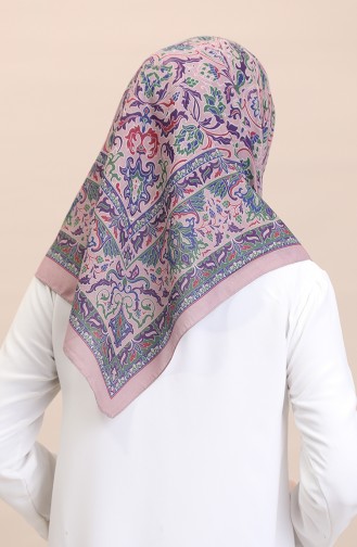 Etnik Desen Soft Eşarp 90180-09 Gül Kurusu