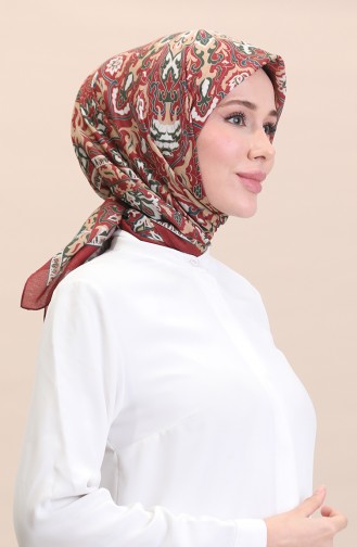 Ethnic Pattern Soft Scarf 90180-12 Claret Red 90180-12