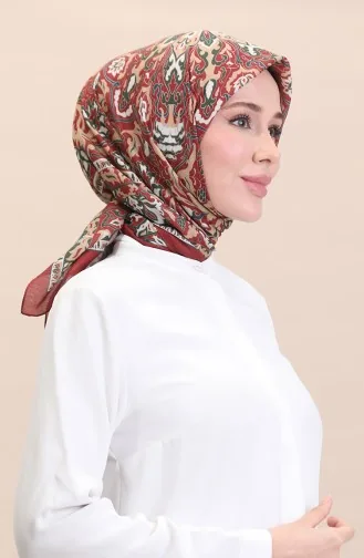 Ethnic Pattern Soft Scarf 90180-12 Claret Red 90180-12