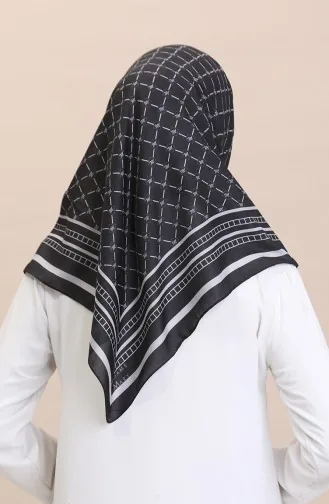 Écharpe En Coton Doux 19091-02 Noir Gris 19091-02