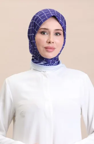 Zachte Katoenen Sjaal 19091-04 Marineblauw Crème 19091-04