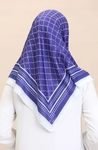 Zachte Katoenen Sjaal 19091-04 Marineblauw Crème 19091-04