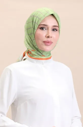 Soft Cotton Scarf 19091-08 Oil Green Purple 19091-08