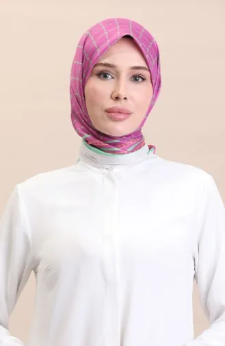 Weicher Baumwollschal 19091-15 Fuchsia Grün 19091-15