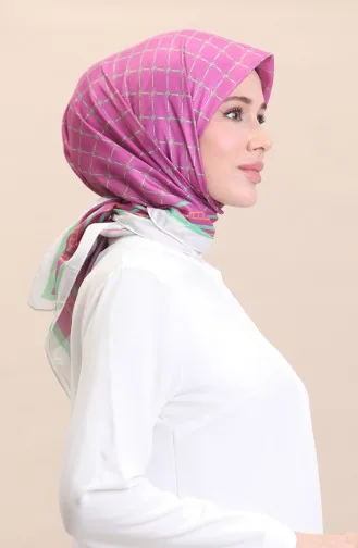 Weicher Baumwollschal 19091-15 Fuchsia Grün 19091-15