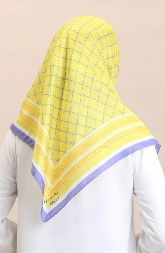 Zachte Katoenen Sjaal 19091-17 Geel Paars 19091-17