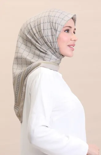 Zachte Katoenen Sjaal 19091-22 Beige Gerookt 19091-22