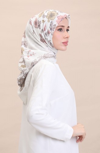 Patterned Scarf CVS-01 Cream Brown 01
