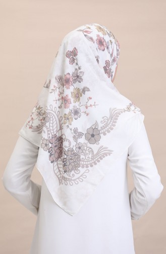 Patterned Scarf CVS-01 Cream Brown 01
