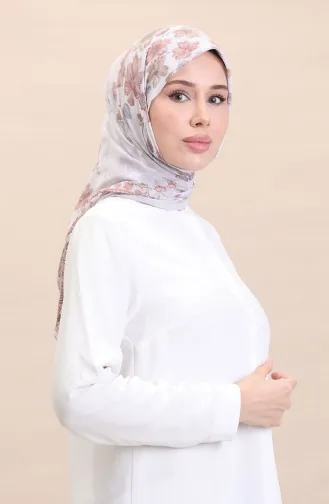 Desenli Eşarp CVS-04 Gri Kiremit