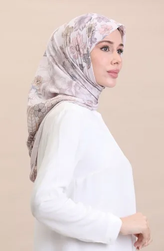 Desenli Eşarp CVS-05 Pudra Bej