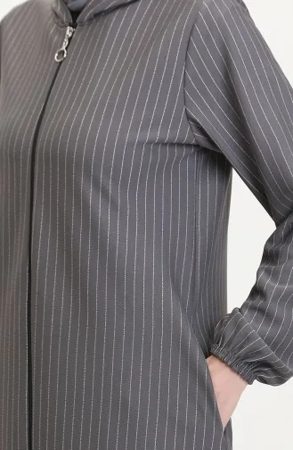 Gestreifte Kappe Mit Reißverschluss 7275-02 Grau 7275-02