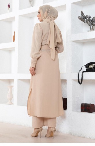 Schlitz-Anzug Beige 19233 15359